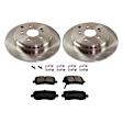 2015 Honda Odyssey - 2-Wheel Set Rear Brake Disc and Pad Kit, Plain Surface, 5 Lugs, 334.01 mm, Ceramic, 3.5L 6Cyl, Premium Friction Series Includes (2) Brake Disc and (1) Brake Pad Set