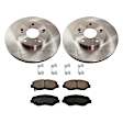 KIT-TRW101221-3978 2-Wheel Set Front Brake Disc and Pad Kit, Plain Surface 5 Lugs 281.94 mm Ceramic Premium Friction Series, Includes (1) Brake Pad Set and (2) Brake Disc