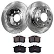 KIT-TRW101221-4024 2-Wheel Set Rear Brake Disc and Pad Kit, Plain Surface 5 Lugs 254.76 mm Semi-metallic Premium Friction Series, Includes (2) Brake Disc and (1) Brake Pad Set