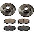 2012 GMC Terrain - 2-Wheel Set Front Brake Disc and Pad Kit, Plain Surface, 5 Lugs, 321.06 mm, Ceramic, 321mm Front Disc, 2.4L 4Cyl, Includes (1) Brake Pad Set and (2) Brake Disc