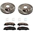 KIT-TRW101221-436 2-Wheel Set Front Brake Disc and Pad Kit, Plain Surface 5 Lugs 303.02 mm Ceramic Premium Friction Series, Includes (1) Brake Pad Set and (2) Brake Disc