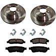 KIT-TRW101221-458 2-Wheel Set Rear Brake Disc and Pad Kit, Plain Surface 6 Lugs 325.12 mm Semi-metallic Premium Friction Series, Includes (1) Brake Pad Set and (2) Brake Disc