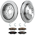 KIT-TRW101221-602 2-Wheel Set Rear Brake Disc and Pad Kit, Plain Surface 6 Lugs 315.47 mm Ceramic Premium Friction Series, Includes (1) Brake Pad Set and (2) Brake Disc