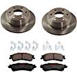 KIT-TRW101221-616 2-Wheel Set Rear Brake Disc and Pad Kit, Plain Surface 6 Lugs 325.12 mm Ceramic Premium Friction Series, Includes (1) Brake Pad Set and (2) Brake Disc