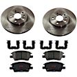 KIT-TRW101221-638 2-Wheel Set Front Brake Disc and Pad Kit, Plain Surface 5 Lugs 276 mm Ceramic Premium Friction Series, Includes (1) Brake Pad Set and (2) Brake Disc