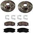 KIT-TRW101221-681 2-Wheel Set Front Brake Disc and Pad Kit, Plain Surface 5 Lugs 295.91 mm Ceramic Premium Friction Series, Includes (1) Brake Pad Set and (2) Brake Disc