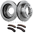 KIT-TRW101221-776 2-Wheel Set Front Brake Disc and Pad Kit, Plain Surface 8 Lugs 355.09 mm Semi-metallic Premium Friction Series, Includes (2) Brake Disc and (1) Brake Pad Set