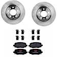 2014 Jeep Cherokee - 2-Wheel Set Rear Brake Disc and Pad Kit, Natural Finish, Plain Surface, 5 Lugs, 278 mm, Ceramic, 3.2L 6Cyl, Includes (1) Brake Pad Set and (2) Brake Disc