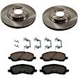 KIT-TRW101221-889 2-Wheel Set Front Brake Disc and Pad Kit, Plain Surface 5 Lugs 293.88 mm Ceramic Premium Friction Series, Includes (2) Brake Disc and (1) Brake Pad Set