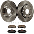 KIT-TRW101221-902 2-Wheel Set Front Brake Disc and Pad Kit, Plain Surface 5 Lugs 302.01 mm Semi-metallic Premium Friction Series, Includes (1) Brake Pad Set and (2) Brake Disc
