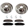 KIT-TRW101221-935 2-Wheel Set Front Brake Disc and Pad Kit, Plain Surface 5 Lugs 320.04 mm Ceramic Premium Friction Series, Includes (1) Brake Pad Set and (2) Brake Disc