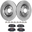 KIT-TRW101221-987 2-Wheel Set Rear Brake Disc and Pad Kit, Plain Surface 5 Lugs 327.91 mm Ceramic Premium Friction Series, Includes (1) Brake Pad Set and (2) Brake Disc