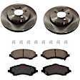 2008 Jeep Liberty - 2-Wheel Set Front Brake Disc and Pad Kit, Natural Finish, Plain Surface, 5 Lugs, 302.01 mm, Semi-metallic, 3.7L 6Cyl, Includes (1) Brake Pad Set and (2) Brake Disc