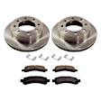 KIT-TRW101521-1764 2-Wheel Set Rear Brake Disc and Pad Kit, Plain Surface 8 Lugs 329.95 mm Semi-metallic Premium Friction Series, Includes (1) Brake Pad Set and (2) Brake Disc