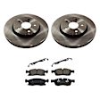 KIT-TRW101521-2249 2-Wheel Set Front Brake Disc and Pad Kit, Plain Surface 5 Lugs 329.95 mm Ceramic Premium Friction Series, Includes (1) Brake Pad Set and (2) Brake Disc
