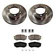 KIT-TRW101521-2460 2-Wheel Set Front Brake Disc and Pad Kit, Plain Surface 6 Lugs 296.93 mm Ceramic Premium Friction Series, Includes (2) Brake Disc and (1) Brake Pad Set