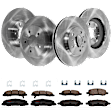KIT-TRW101921-102 4-Wheel Set Front and Rear Brake Disc and Pad Kit, Plain Surface 5 Lugs - Front; 5 Lugs - Rear Front-303.02 mm/Rear-292 mm Ceramic Premium Friction Series, Includes (2) Pad Set and (4) Disc