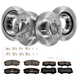 KIT-TRW101921-1097 4-Wheel Set Front and Rear Brake Disc and Pad Kit, Plain Surface 6 Lugs - Front; 6 Lugs - Rear Front-319.02 mm/Rear-311.91 mm Ceramic Premium Friction Series, Includes (2) Pad Set and (4) Disc