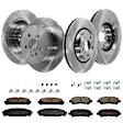 KIT-TRW101921-1133 4-Wheel Set Front and Rear Brake Disc and Pad Kit, Plain Surface 5 Lugs - Front; 5 Lugs - Rear Front-327.91 mm/Rear-309.12 mm Ceramic Premium Friction Series, Includes (2) Pad Set and (4) Disc