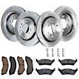 KIT-TRW101921-1325 4-Wheel Set Front and Rear Brake Disc and Pad Kit, Plain Surface 6 Lugs - Front; 6 Lugs - Rear Front-350.01 mm/Rear-336.04 mm Ceramic Premium Friction Series, Includes (4) Disc and (2) Pad Set