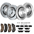 KIT-TRW101921-1328 4-Wheel Set Front and Rear Brake Disc and Pad Kit, Plain Surface 6 Lugs - Front; 6 Lugs - Rear Front-350.01 mm/Rear-336.04 mm Ceramic Premium Friction Series, Includes (4) Disc and (2) Pad Set