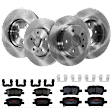 KIT-TRW101921-180 4-Wheel Set Front and Rear Brake Disc and Pad Kit, Plain Surface 5 Lugs - Front; 5 Lugs - Rear Front-276 mm/Rear-263.91 mm Ceramic Premium Friction Series, Includes (4) Disc and (2) Pad Set