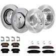 KIT-TRW101921-228 4-Wheel Set Front and Rear Brake Disc and Pad Kit, Plain Surface 5 Lugs - Front; 5 Lugs - Rear Front-344.93 mm/Rear-320.04 mm Ceramic Premium Friction Series, Includes (2) Pad Set and (4) Disc