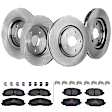 KIT-TRW101921-267 4-Wheel Set Front and Rear Brake Disc and Pad Kit, Plain Surface 5 Lugs - Front; 5 Lugs - Rear Front-329.95 mm/Rear-327.91 mm Ceramic Premium Friction Series, Includes (2) Pad Set and (4) Disc