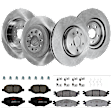 2012 Ford Explorer - 4-Wheel Set Front and Rear Brake Disc and Pad Kit, Plain Surface, 5 Lugs - Front; 5 Lugs - Rear, Front-325.12 mm/Rear-329.95 mm, Ceramic, 3.5L 6Cyl, Premium Friction Series Includes (4) Disc and (2) Pad Set