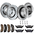 KIT-TRW101921-354 4-Wheel Set Front and Rear Brake Disc and Pad Kit, Plain Surface 6 Lugs - Front; 6 Lugs - Rear Front-350.01 mm/Rear-347.98 mm Ceramic Premium Friction Series, Includes (4) Disc and (2) Pad Set