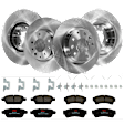 KIT-TRW101921-380 4-Wheel Set Front and Rear Brake Disc and Pad Kit, Plain Surface 5 Lugs - Front; 5 Lugs - Rear Front-298.45 mm/Rear-279.91 mm Ceramic Premium Friction Series, Includes (2) Pad Set and (4) Disc