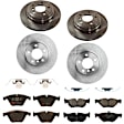 KIT-TRW101921-41 4-Wheel Set Front and Rear Brake Disc and Pad Kit, Plain Surface 5 Lugs - Front; 5 Lugs - Rear Front-311.91 mm/Rear-299.72 mm Semi-metallic Premium Friction Series, Includes (2) Pad Set and (4) Disc