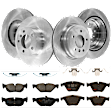 KIT-TRW101921-43 4-Wheel Set Front and Rear Brake Disc and Pad Kit, Plain Surface 5 Lugs - Front; 5 Lugs - Rear Front and Rear-299.72 mm Semi-metallic Premium Friction Series, Includes (4) Disc and (2) Pad Set