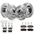 KIT-TRW101921-464 4-Wheel Set Front and Rear Brake Disc and Pad Kit, Plain Surface 5 Lugs - Front; 5 Lugs - Rear Front-281.94 mm/Rear-260 mm Ceramic Premium Friction Series, Includes (2) Pad Set and (4) Disc