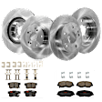 KIT-TRW101921-489 4-Wheel Set Front and Rear Brake Disc and Pad Kit, Plain Surface 5 Lugs - Front; 5 Lugs - Rear Front-299.97 mm/Rear-259.59 mm Ceramic Premium Friction Series, Includes (2) Pad Set and (4) Disc