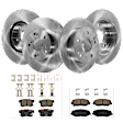 KIT-TRW101921-492 4-Wheel Set Front and Rear Brake Disc and Pad Kit, Plain Surface 5 Lugs - Front; 5 Lugs - Rear Front-281.94 mm/Rear-259.59 mm Ceramic Premium Friction Series, Includes (2) Pad Set and (4) Disc