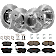 KIT-TRW101921-495 4-Wheel Set Front and Rear Brake Disc and Pad Kit, Plain Surface 5 Lugs - Front; 5 Lugs - Rear Front-281.94 mm/Rear-281.69 mm Ceramic Premium Friction Series, Includes (2) Pad Set and (4) Disc
