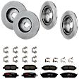 KIT-TRW101921-623 4-Wheel Set Front and Rear Brake Disc and Pad Kit, Plain Surface 5 Lugs - Front; 5 Lugs - Rear Front-320.04 mm/Rear-307.59 mm Ceramic Premium Friction Series, Includes (4) Disc and (2) Pad Set