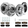 KIT-TRW101921-754 4-Wheel Set Front and Rear Brake Disc and Pad Kit, Plain Surface 5 Lugs - Front; 5 Lugs - Rear Front-295.91 mm/Rear-280.92 mm Ceramic Premium Friction Series, Includes (4) Disc and (2) Pad Set
