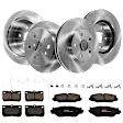 KIT-TRW101921-768 4-Wheel Set Front and Rear Brake Disc and Pad Kit, Plain Surface 5 Lugs - Front; 5 Lugs - Rear Front-295.91 mm/Rear-291.08 mm Ceramic Premium Friction Series, Includes (4) Disc and (2) Pad Set