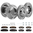KIT-TRW101921-785 4-Wheel Set Front and Rear Brake Disc and Pad Kit, Plain Surface 5 Lugs - Front; 5 Lugs - Rear Front-327.91 mm/Rear-309.12 mm Ceramic Premium Friction Series, Includes (2) Pad Set and (4) Disc