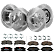 KIT-TRW101921-895 4-Wheel Set Front and Rear Brake Disc and Pad Kit, Plain Surface 5 Lugs - Front; 5 Lugs - Rear Front-276.3 mm/Rear-261.87 mm Ceramic Premium Friction Series, Includes (4) Disc and (2) Pad Set