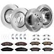 KIT-TRW101921-970 4-Wheel Set Front and Rear Brake Disc and Pad Kit, Plain Surface 6 Lugs - Front; 6 Lugs - Rear Front-295.91 mm/Rear-307.59 mm Ceramic Premium Friction Series, Includes (2) Pad Set and (4) Disc