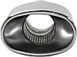 Polished Stainless Steel, Straight Cut, Single Exhaust Tip, Oval Shape, 2.5 in. inlet, With Resonator