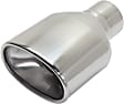Polished Stainless Steel, Straight Cut, Single Exhaust Tip, Oval Shape, 2.5 in. inlet, With Resonator