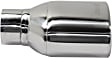 Polished Stainless Steel, Straight Cut, Single Exhaust Tip, Oval Shape, 2.5 in. inlet, With Resonator