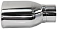 Polished Stainless Steel, Straight Cut, Single Exhaust Tip, Oval Shape, 2.5 in. inlet, With Resonator