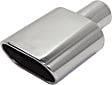 KV160111 Exhaust Tip Polished Stainless Steel, Angled Cut, Exhaust Tip, Oval Shape, 2.25 in. Inlet, Universal