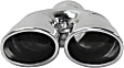 Polished Stainless Steel, Angled Cut, Dual Exhaust Tip, Oval Shape, 2.5 in. inlet