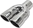 Polished Stainless Steel, Angled Cut, Dual Exhaust Tip, Oval Shape, 2.5 in. inlet